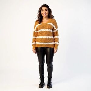 🔥Sonoma Plus Stripe V-Neck Pull Over Sweater